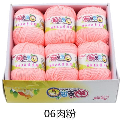 6balls/lot 73 Colors Milk Cotton Yarn Baby Wool Yarn DIY Knitting Children Sweater Hat Hand Knitted Yarn Knit Blanket Crochet