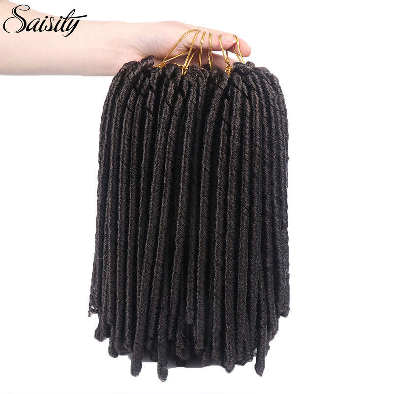 Saisity 14''faux locs pelo de ganchillo rastas suaves y ligeras trenzas de ganchillo extensiones de cabello de ganchillo sintético 15 hebras/paquete