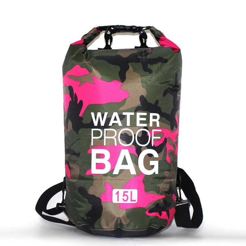 PVC Camouflage Waterproof Backpack Portable Outdoor Sport Rafting Bag River Tracing Swiming Bucket Dry Bag 2L 5L 10L 15L 20L 30L