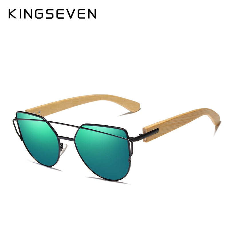 KINGSEVEN Handmade Wood Sunglasses Men Bamboo Sunglass Women Brand Design Original Wood Glasses Oculos de sol masculino