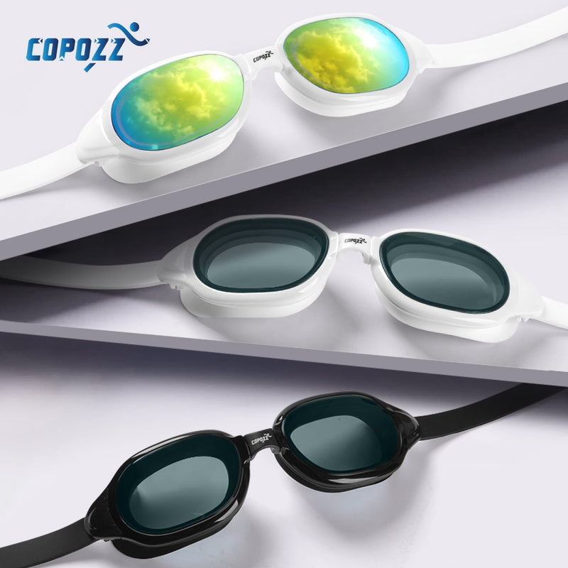 COPOZZ Gafas de natación Miopía 0 -1.5 a -7 Hombres Mujeres Anti niebla Protección UV Gafas de natación impermeables Dioptrías Gafas de natación