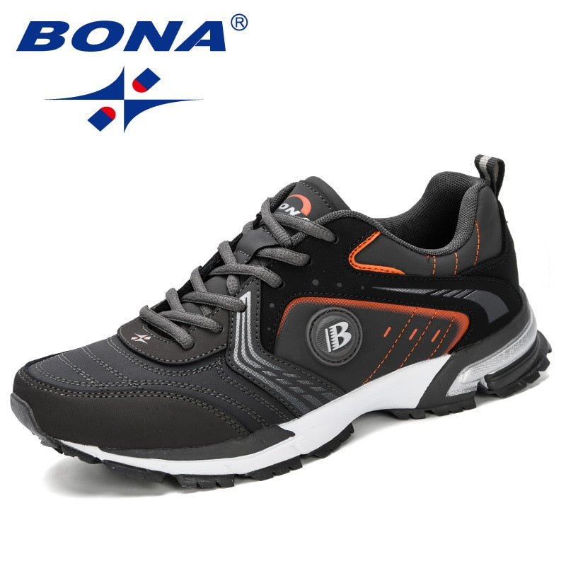 BONA Running Shoes Men Fashion Outdoor Light Breathable Sneakers Man Lace-Up Sports Walking Jogging Shoes Man Comfortable