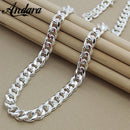 High Quality 10MM 20&#39;&#39;24&#39;&#39; 50cm 60cm Men Necklace 925 Silver Link Chain Necklaces For Male Jewelry Party Gift