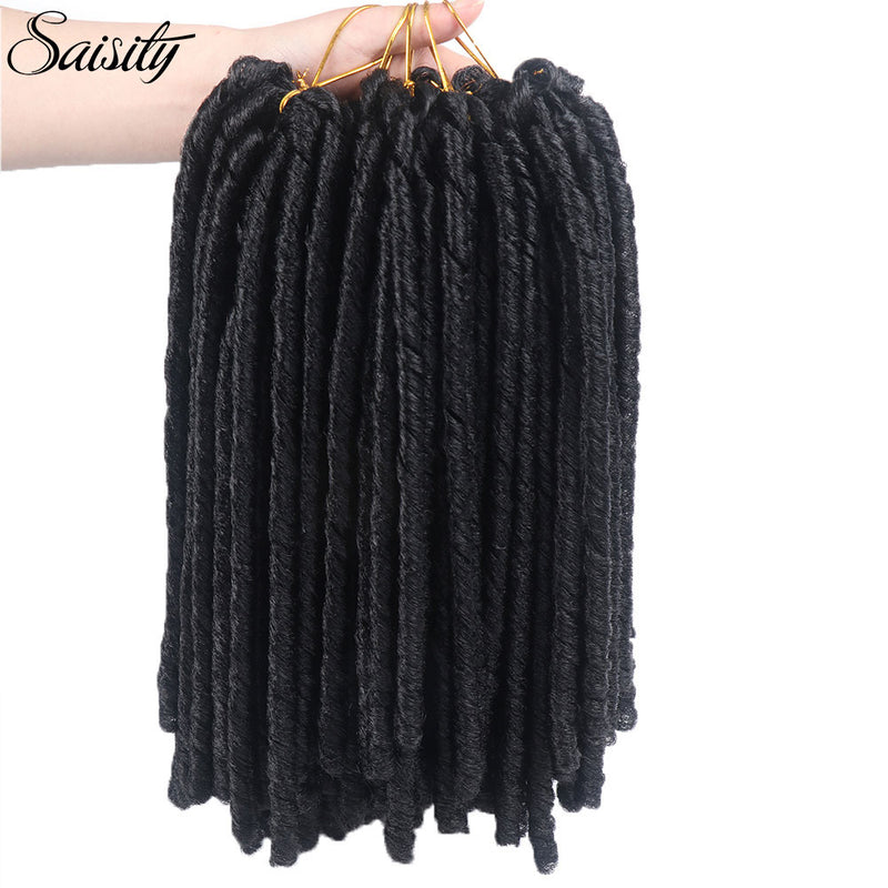 Saisity 14''faux locs pelo de ganchillo rastas suaves y ligeras trenzas de ganchillo extensiones de cabello de ganchillo sintético 15 hebras/paquete