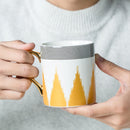Luxus Gold Totems Mosaik Geometrische Flamingo Keramik Kaffeetasse Kaffeetasse Gold Frühstück Milch Wasser Tasse Paar Kreative Geschenke