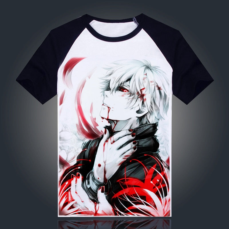 Tokyo Ghoul T-shirt New Japan Anime Ken Kaneki Cosplay Costume Comfortable Breathable Milk Fiber T Shirt For Men Women Tops Tees
