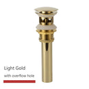 Quality Brass Bathroom Basin Pop Up Drain With Overflow Design Black/White/Chrome Plated/Zirconium gold/rose/ORB waste stopper