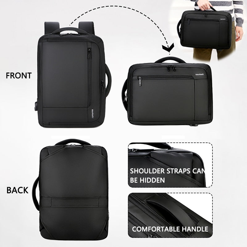 USB Charging Waterproof Business Travel bag Multifunction Anti-theft 14 15.6" inch Laptop Backpack Boys School bags Backpacks