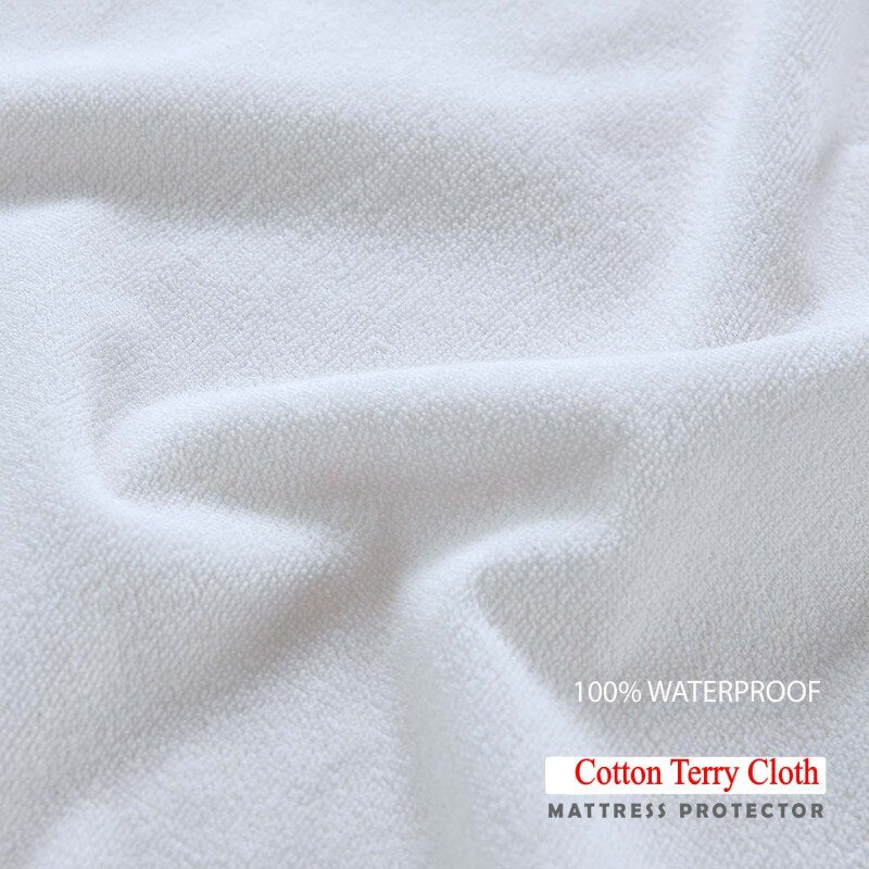 160X200 Cotton Terry Matress Cover Waterproof Mattress Protector Anti-Pull Air-Permeable Anti Dust Mite Mattress Pad Cover