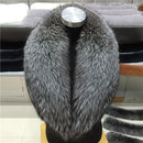 Winter Women Real silver Fox Fur Collar Fur Scarf Neck Warmer Wrap