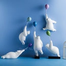 Nordic Creative balloon Polar bear Wall decoration Wall mount Decorative accessories Home living room Background wall hanging