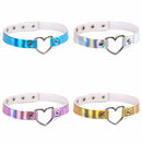Harajuku holographic choker necklace heart Collar for women gothic choker fashion holo chocker female rave festivals Jewelry