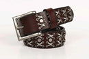 Freies Verschiffen, neue Art 100% Rindsleder belt.genuine lederne Weinlese-Nietgurte, arbeiten Sie kühlen Geschenkmann-Bewegungsradfahrergurt um.