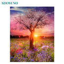 SDOYUNO Frame Women Trees DIY Painting By Numbers Landscape Coloring By Numbers Hand Painted Home Wall Art Decor 40x50cm Gift