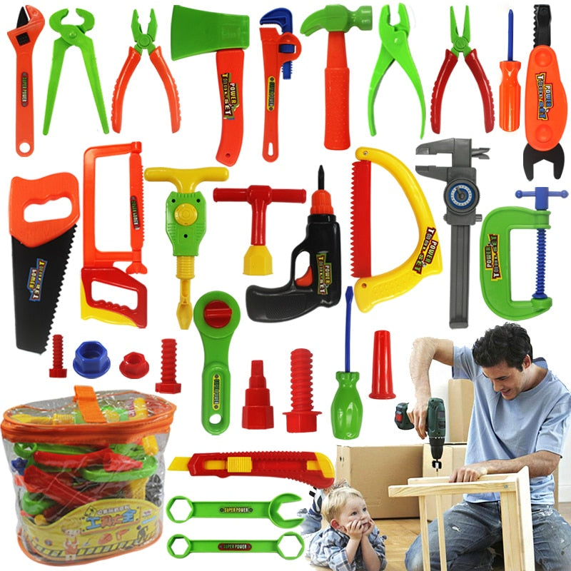 49PCS/Set Garden Tools Toys Pretend Play Repair Tool Toys Environmental Plastic Engineering Maintenance Tools Toys For Children