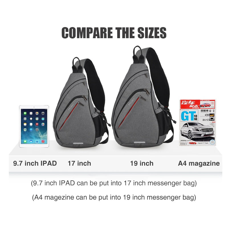 Mixi Men One Shoulder Backpack Women Sling Bag Crossbody USB Boys Cycling Sports Travel Versatile Fashion Bag Student School