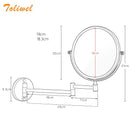 8" Round Magnifying Mirror Double Side 3x to 1x  Bathroom Make Up Mirror Wall Mount 3D71921