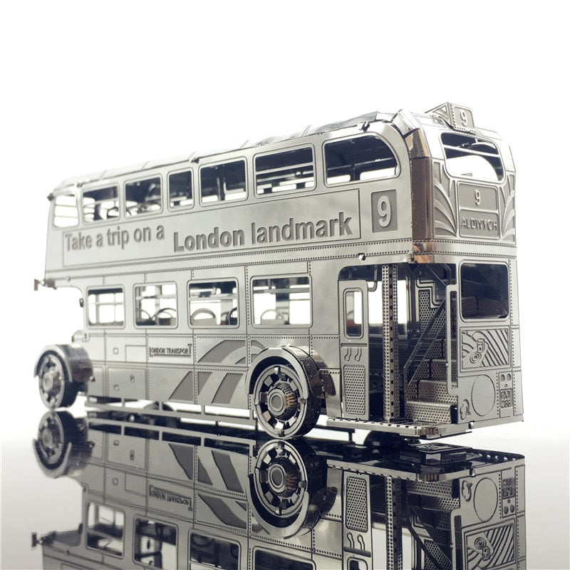 MMZ MODEL Nanyuan 3D Kits de modelos de metal London Bus Car Ensamblar modelo rompecabezas I22207 2 hojas DIY 3D Laser Cut Jigsaw Toy