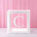 Staraise Transparent Letter A-Z Box Custom Baby Name Balloon Box Girl Boy Baby Shower Decorations Baby 1st Birthday Party Decor