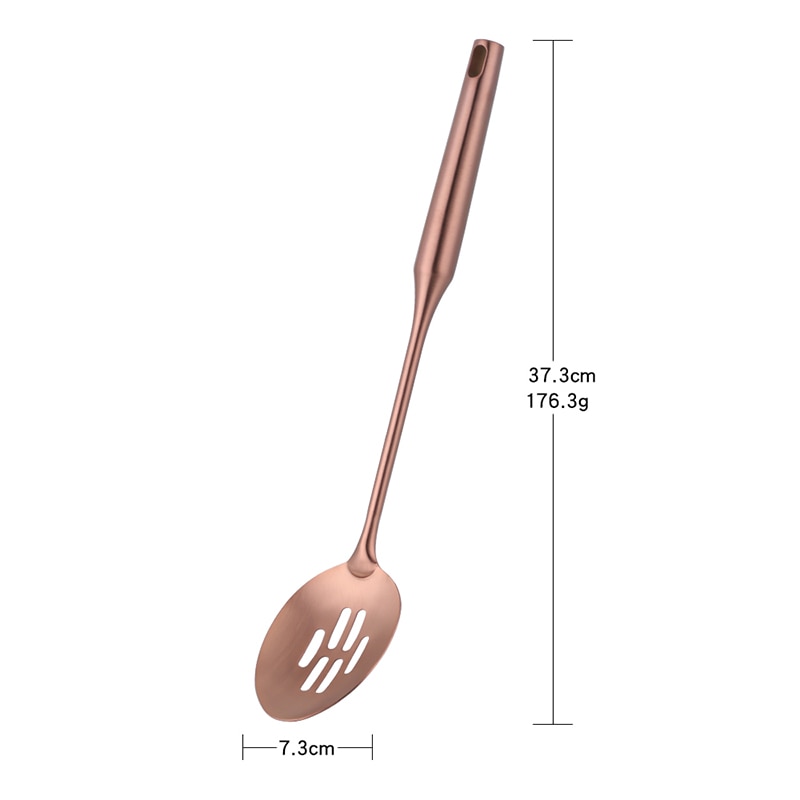 Stainless Steel Rose Gold Kitchen Utensils Cooking Tools Cookware Set Turner Ladle Spoon For Restaurant Dinnerware Set Utensils