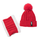 New Women Warm Thick Hat Fashion Winter Hats For Woman Add Fur Lined Knitted Cap Letter B Beanie Hat Girls Pompom Knitted Hat