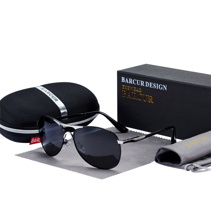 BARCUR High Quality Male Sunglasses Men Polarized Brand Design Sun Glasses Male Oculos Mens Sunglasses s8712 Brand designer