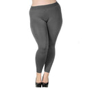 Damen Übergröße Modal Nahtlose Leggings mit Hohem Bund Volle Länge Dehnbare Basic Knöchelleggings Einfarbig Lange Leggings-Hose