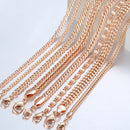 8Pcs/Lot Women&#39;s Men&#39;s Bracelet 585 Rose Gold Color Curb Snail Foxtail Venitian Link Bracelet Girls Wholesale Jewelry 20cm