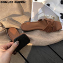 Zapatillas de marca DONLEE QUEEN para mujer, zapatillas de verano con punta abierta, zapatos planos informales, sandalias de ocio, chanclas de playa para mujer, talla grande 41