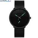 CRRJU Mens Watches Ultra-Thin Minimalist Waterproof - Fashion Wrist Watch for Men Unisex Dress with Stainless Steel Mesh Band