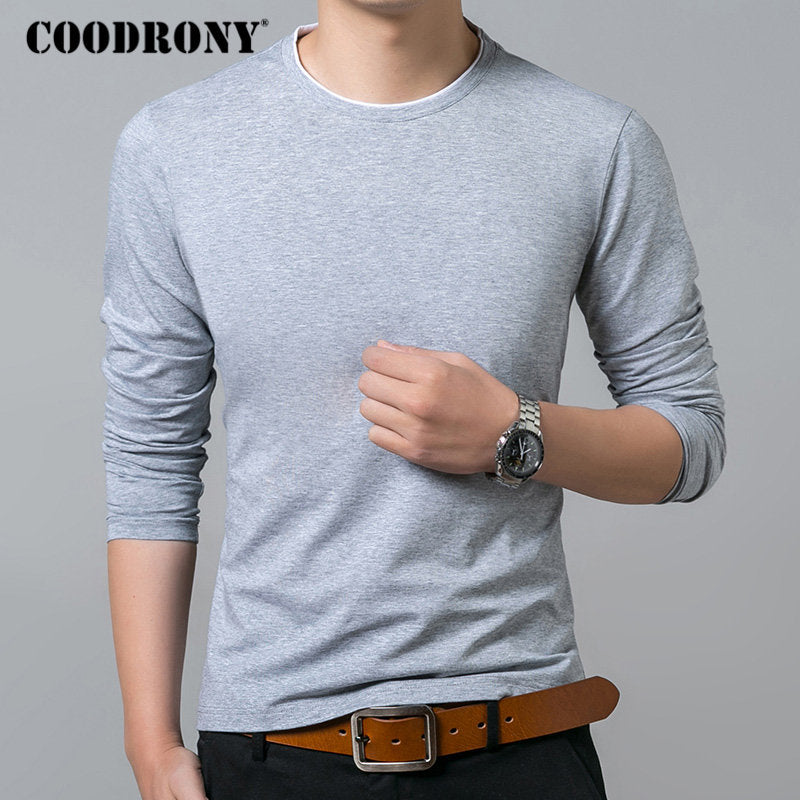 COODRONY T-Shirt Männer 2019 Herbst Lässig Allgleiches Langarm-O-Ansatz T-Shirt Männer Markenkleidung Weiche Baumwolle T-Shirts Tops 8617