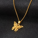 Anniyo Butterfly Charms Pendant Chain Necklaces for Women Girls Gold Color Jewelry PNG Gifts