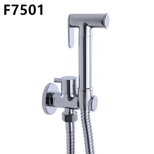 Frap 1 Set Solid Brass Single Cold Water Corner Valve Bidet faucets Function square Hand Shower Head Tap Crane 90 Degree Switch
