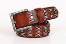 Freies Verschiffen, neue Art 100% Rindsleder belt.genuine lederne Weinlese-Nietgurte, arbeiten Sie kühlen Geschenkmann-Bewegungsradfahrergurt um.