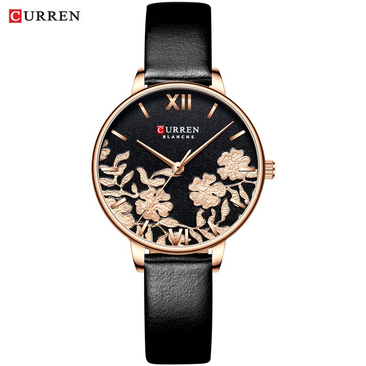 CURREN Damenuhren Top-Marke Luxus Edelstahlarmband Armbanduhr für Damen Rose Uhr Stilvolle Quarz Damenuhr