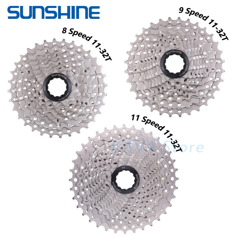 SUNSHINE Road Bike Freewheel 11-25T/28T/32T/34T/36T Bicycle Flywheel 8/9/10/11/12S Speed Cassette Sprocket for Shimano HG K7