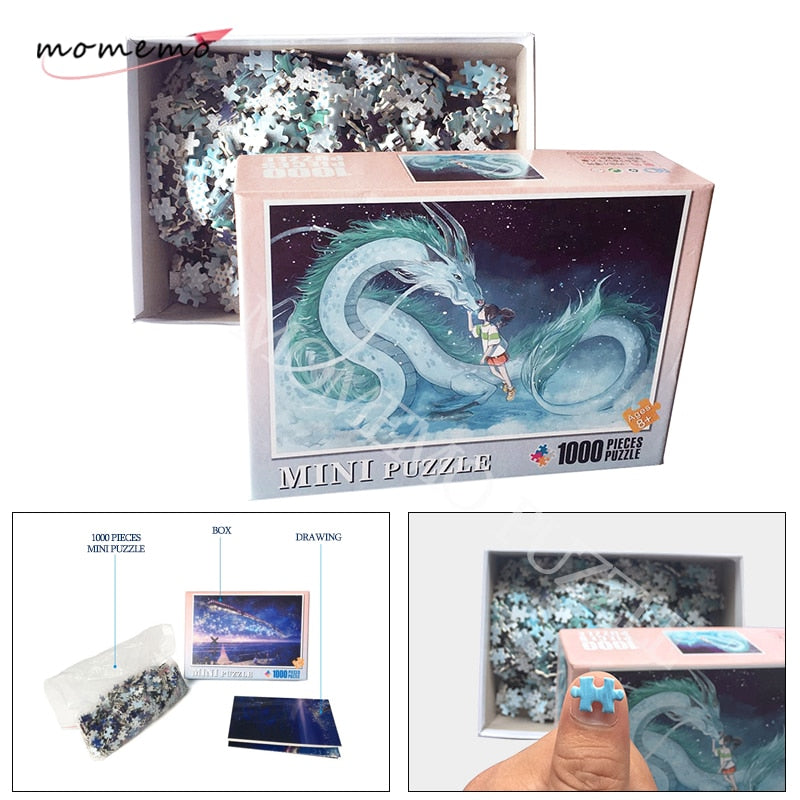 MOMEMO Spirited Away Jigsaw Puzzles for Adults Cartoon Puzzle Anime Wooden Puzzle 1000 Pieces Adult Kids DIY Educational Toys