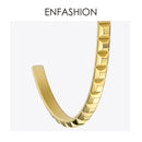 ENFASHION Pyramid Cuff Bracelet Gold Color Stainless Steel Punk Spike Bracelets Bangles For Women Jewelry Pulseira BF192008