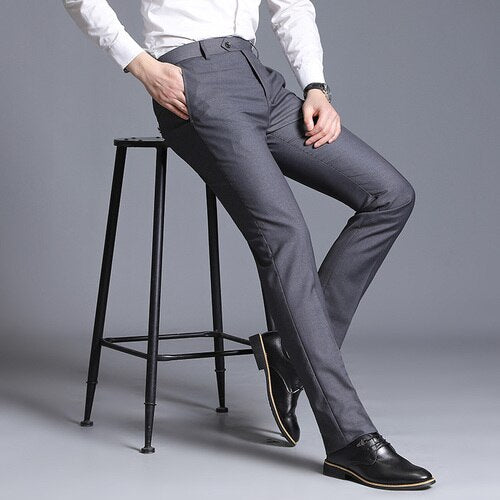 Pantalones de traje para Hombre 2022, pantalones de vestir finos para Hombre, pantalones rectos de oficina de negocios, pantalones formales para Hombre, pantalón clásico para Hombre 38