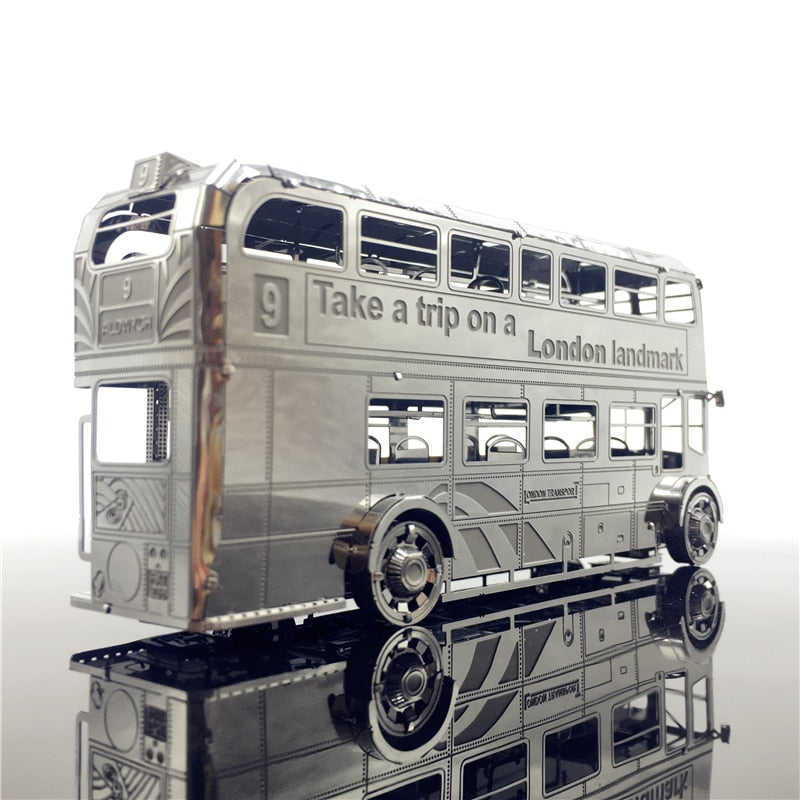 MMZ MODEL Nanyuan 3D-Modellbausätze aus Metall London Bus Car Assemble Model Puzzle I22207 2 Blätter DIY 3D-Laserschnitt-Puzzle-Spielzeug