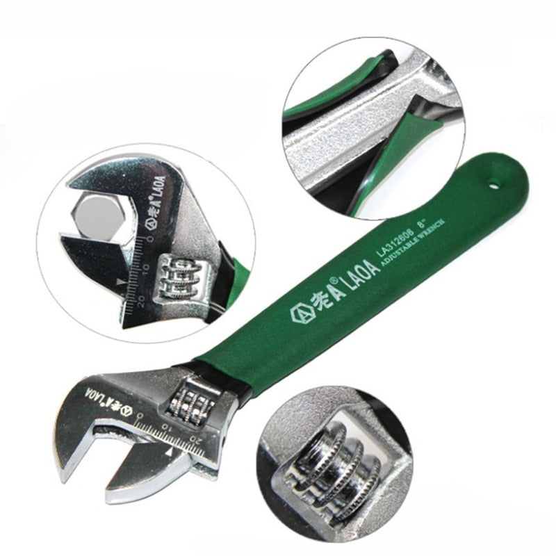 LAOA Anti-Rutsch-Universal-Affenschlüssel, verstellbarer Schraubenschlüssel, Einstellschlüssel mit Skala, Edelstahlschlüssel, Handwerkzeuge