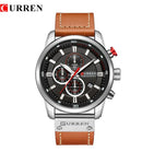 CURREN Markenuhr Männer Leder Sportuhren Herren Armee Militär Quarz Armbanduhr Chronograph Männliche Uhr Relogio Masculino