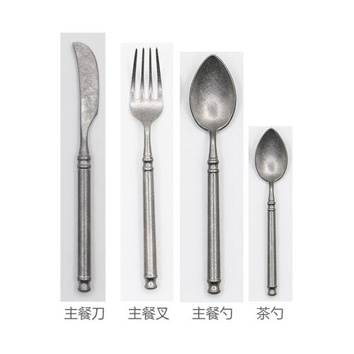 A66 Internet Red Man Recommend Beautiful Scrub Kitchen Western Cutlery Set Steak Coffee Dessert Series Retro Special Tableware