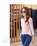 FEKEHA, camiseta blanca para mujer, camisetas de manga larga de algodón para primavera y otoño para mujer, camisetas informales con cuello en V para mujer