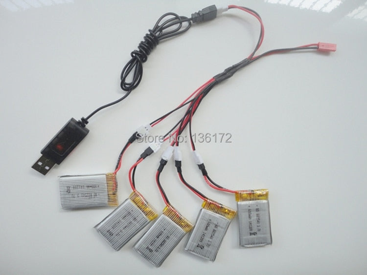 3.7v 650mah 20c battery+USB cable charger for drone  X5C X5 X5SC X5SW X5C-1 2.4G rc quadcopter parts Li-po battery