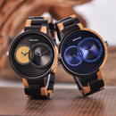 BOBO BIRD Ultra Thin Men Watch Original Wood Watches 2 Time Zone Display Quartz Wristwatch horloges mannen