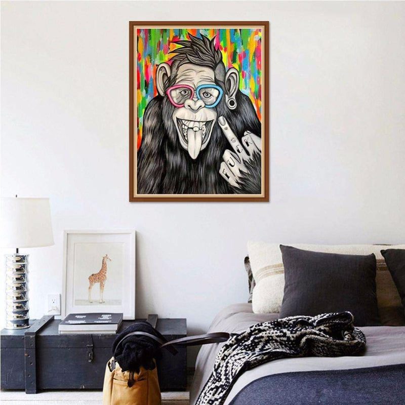 5D DIY Diamond Embroidery funny monkey Diamond Painting Cross Stitch Square Rhinestone Mosaic Decoration KBL