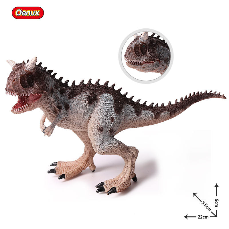 Oenux New Jurassic Dinosaur Carnivorous Carnotaurus Action Figure T-Rex PVC High Quality Collection Model Toys For Kids Gift