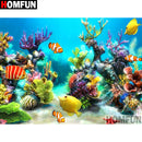 HOMFUN Full Square/Round Drill 5D DIY Diamond Painting "Fish sea view" 3D Diamond Embroidery Cross Stitch Home Decor A19157