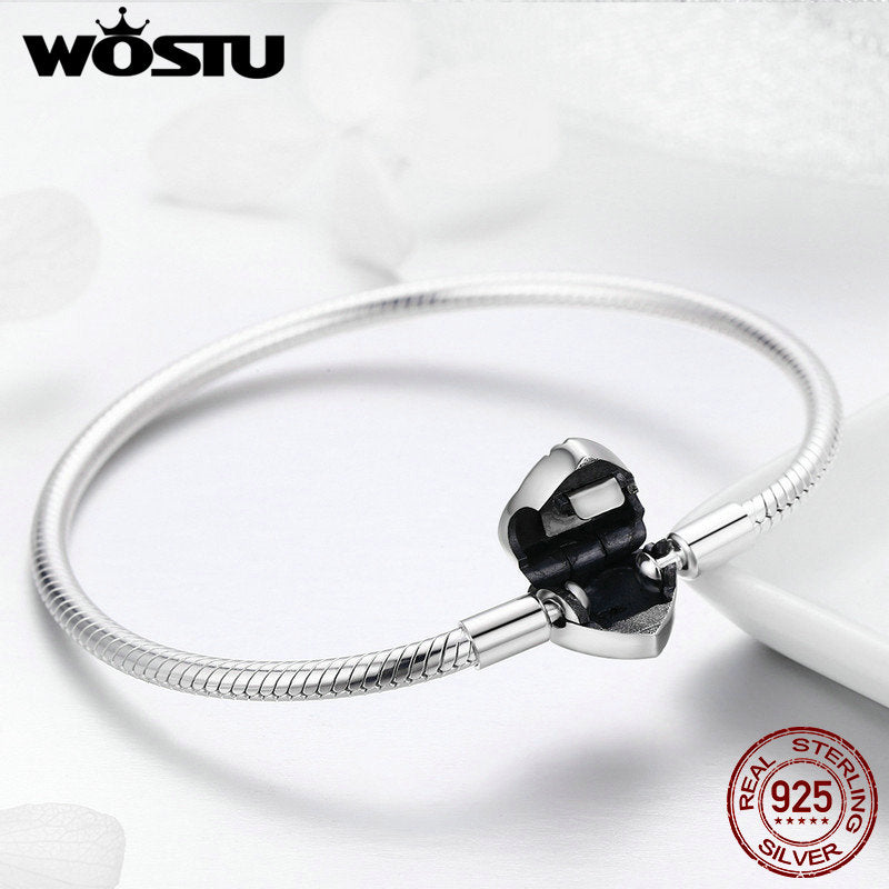 WOSTU Echtes 925 Sterling Silber Baum des Lebens Bettelarmband &amp; Armreif für Frauen Passende Originalmarke DIY Perlen Schmuck CQB066